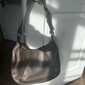 Eddie Bauer Genuine Brown Leather Hobo Bag Purse